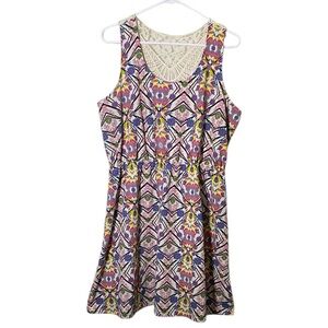 No Boundaries Multicolored Sleeveless Scoop Neck Mini Sundress